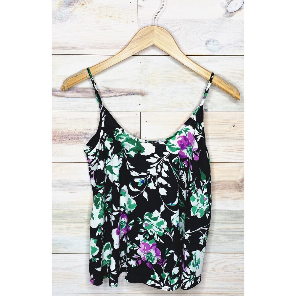 Black Floral Print Tank Top APT. 9 Size XS